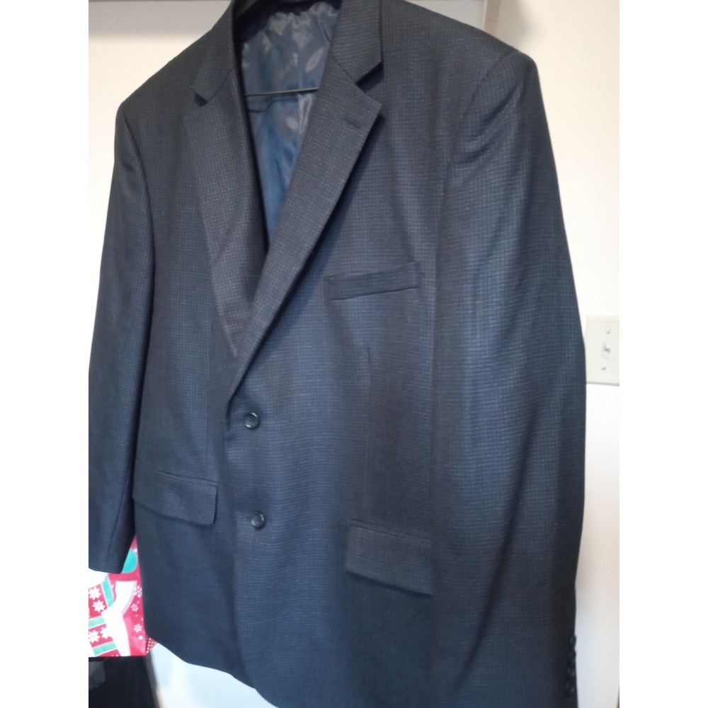 Pronto Uomo Platinum Mens 50 Regular Navy Blue 100% Wool Blazer Sport Coat